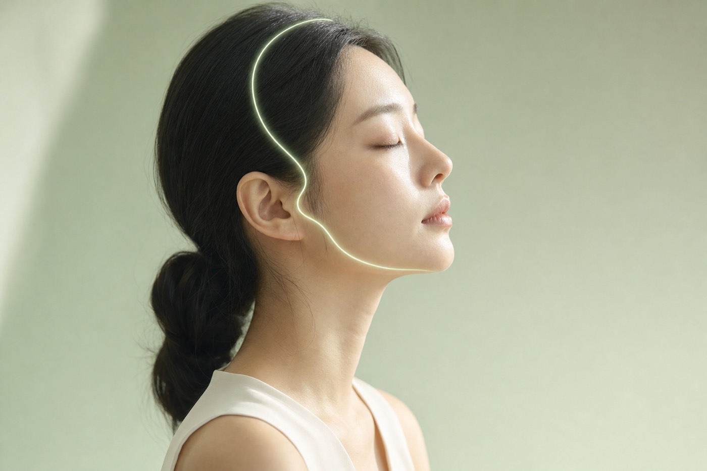 두피에서 턱선까지 이어지는 근막의 흐름