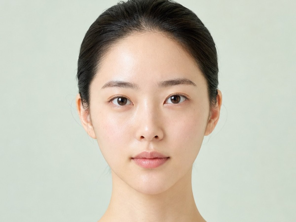 정면 얼굴의 좌우 밸런스를 가이드라인으로 살펴보는 일러스트